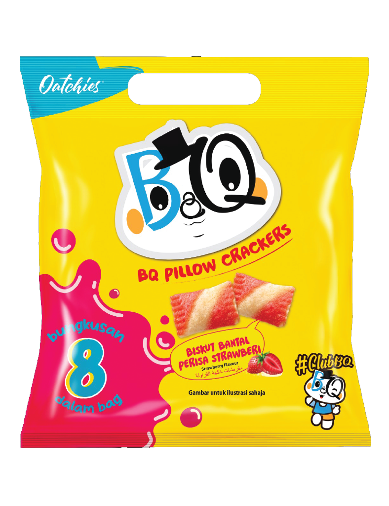 BQ Pillow Cracker Strawberry (8 sachet)